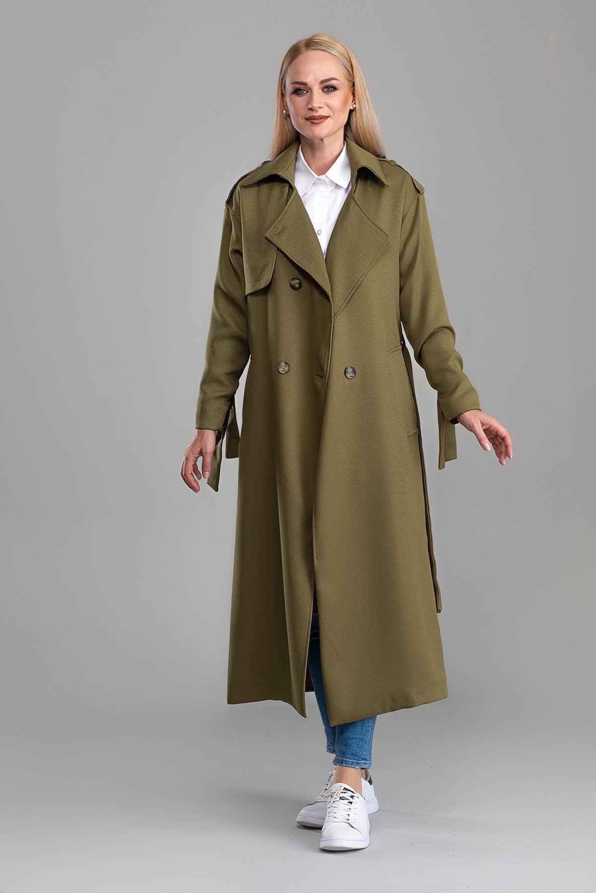 Trençkot Oversize Astarlı Geniş Kesim Pelerin Detaylı Arrow