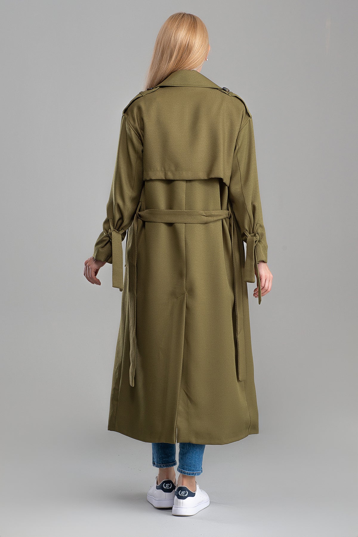 Trençkot Oversize Astarlı Geniş Kesim Pelerin Detaylı Arrow