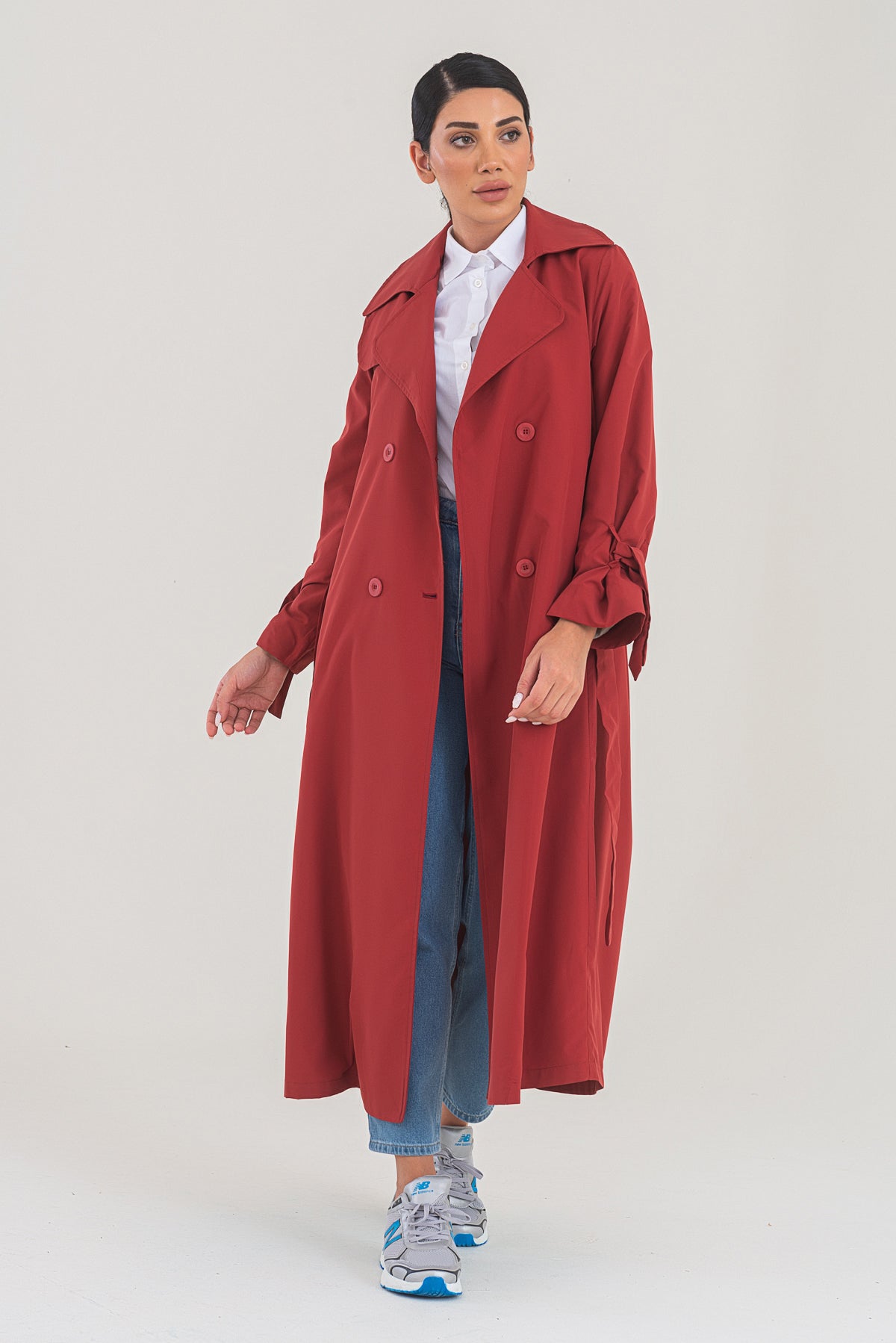 Trençkot Oversize Astarlı Geniş Kesim Parrot