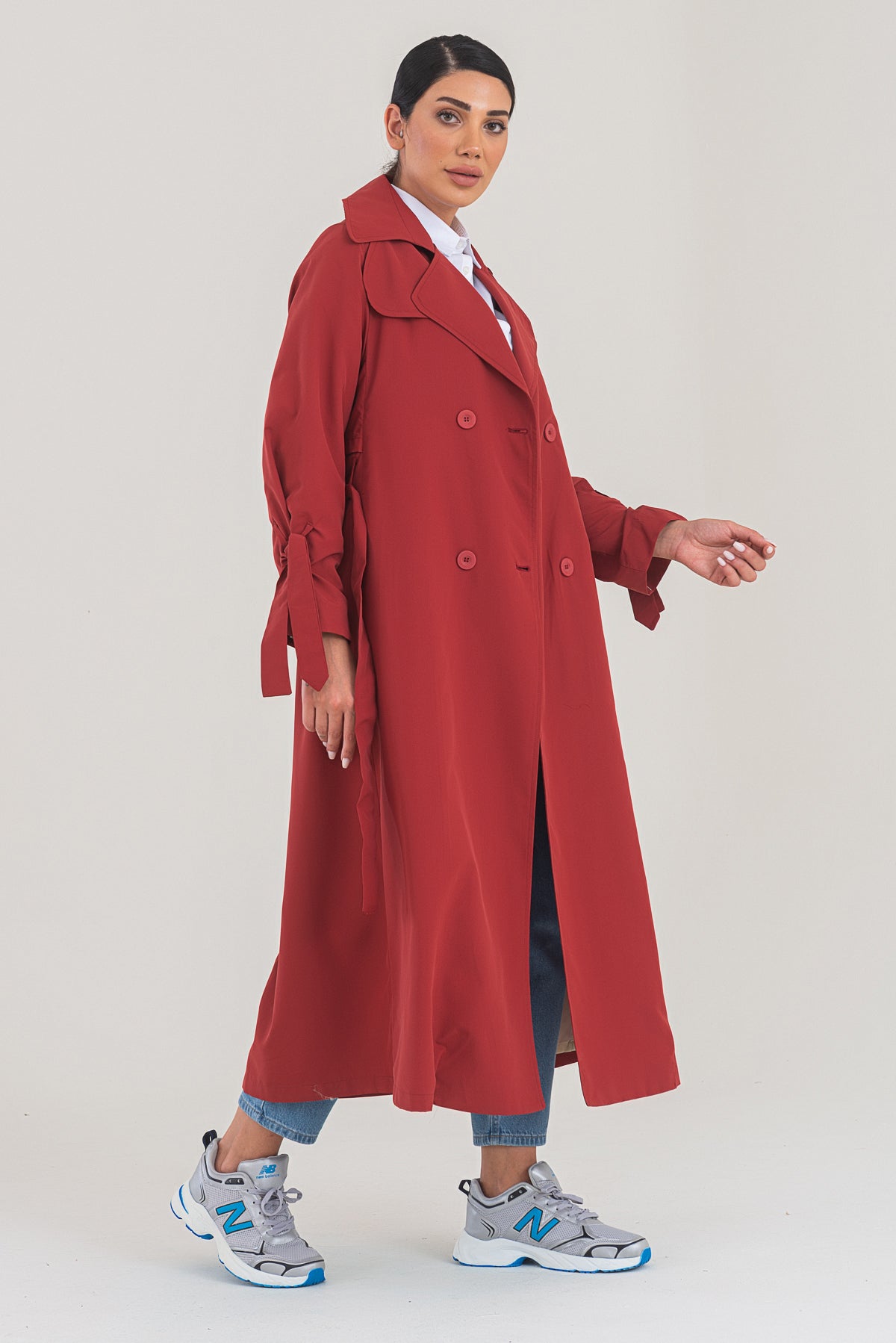 Trençkot Oversize Astarlı Geniş Kesim Parrot