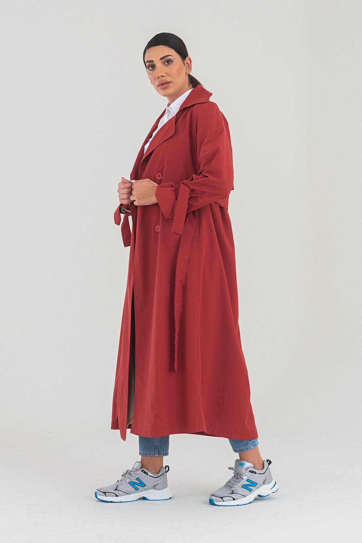 Trençkot Oversize Astarlı Geniş Kesim Parrot