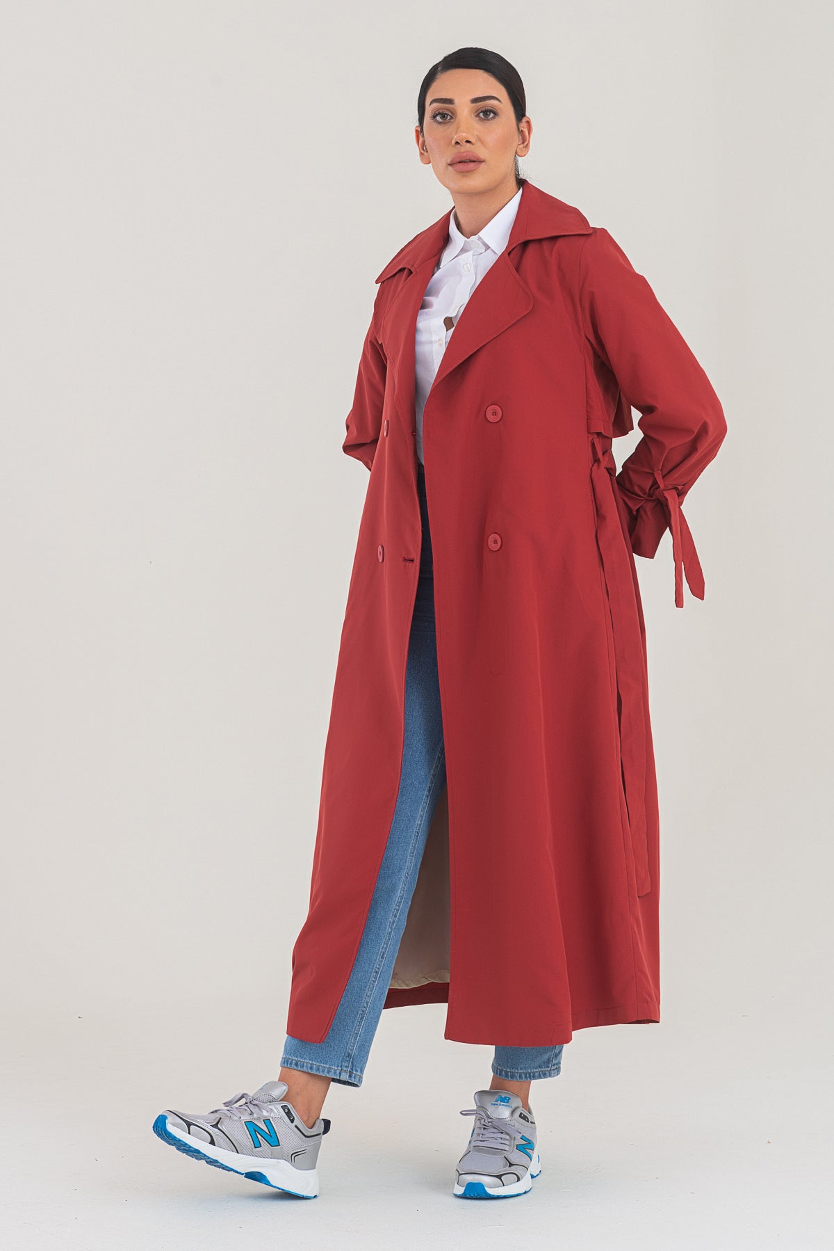 Trençkot Oversize Astarlı Geniş Kesim Parrot